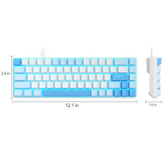 MageGee Portable 60% Mechanical Gaming Keyboard, MK-Box LED Backlit Compact 68 Keys Mini Wired Office Keyboard with Blue Switch for Windows Laptop PC Mac - Blue/White