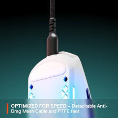 SteelSeries Aerox 3 Wireless Gen 2 - Ultralight 68g Gaming Mouse, 4K Polling, 26K DPI Optical Sensor, 200 Hours Battery Life, IP54, 80 Million Clicks, RGB, Pure PTFE Gliding Feet, Shadow