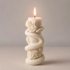 Decorative Fragrance Candle with Raised 3D Ivory Swirl Pillar Artwork | Long Burning Scented Candle for Home Décor, Living Room, Bedroom, Meditation Space, Table Decoration & Gift