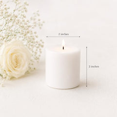 C Lal & Sons Silver Pillar Candle 2x2 Inch | Long Burning Decorative Wax Candle | 20H Burn Time | Unscented Candle for Home Décor, Wedding Decoration, Prayer, Meditation, Festivals & Romantic Ambience