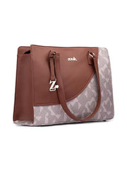 ZOUK Office Essential Bag | Jute | Vegan Leather Handcrafted Tote Bag With Double Handle Shoulder Strap | Bristel