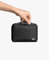DailyObjects Leather Travel Electronic Accessories Storage Bag | Portable Gadget Organizer Case | Tech Kit Pouch for Cables, Drives, Chargers, Adapters, Power Banks | Charger Wire Organiser - Yellow