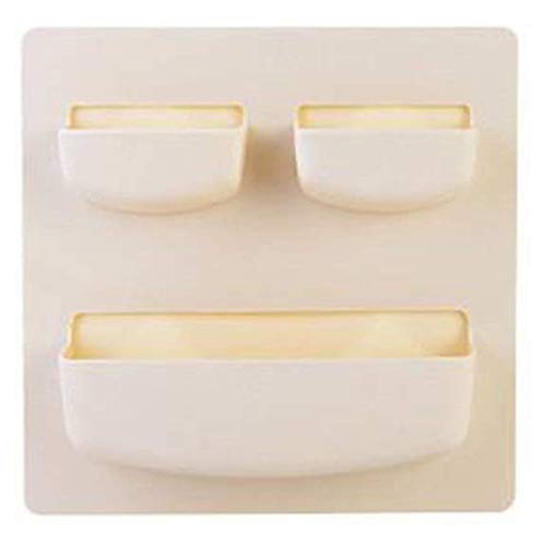 SYGA Self-Adhesive Accessories Holder, Storage Stand, Home Organizer Wall-Mounted Top 2 Holder (Cream)