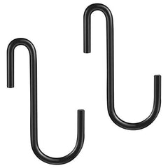 YourGift Steel 10 Pack Heavy Duty S Hooks Black S Shaped Hooks Hanging Hangers Hooks For Kitchen, Bathroom, Bedroom And Office: Pan, Pot, Coat, Bag, Plants(10 Pack/S Hook/Black/2.4 Inch)