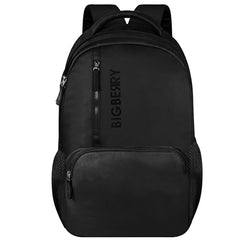 BIGBERRY Rodeo 2.0 Leatherite Faux Leather Laptop Backpack for Men & Women | Water Resistant 2 Compartment Casual Daypack | 15.6 Inch Laptop Bag for Office, College, Travel & Daily Use, Navy Blue