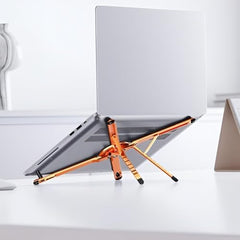 EDNITA ( 2Pcs Mini Laptop Stand for Desk | Portable Metal PC Desk Stand, Aluminium Cooling Pad Mini Clip Compatible with MacBook Apple Laptop, Lenovo, Dell, Hp, Acer & Other Laptops (Black)