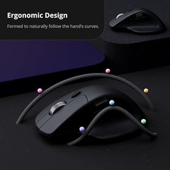 Keychron M6 Silent Wireless Gaming Mouse, 1000Hz Polling, Bluetooth 5.3/2.4GHz/Wired, PixArt 3311 Optical Sensor up to 12,000 DPI, Lightweight 3.03 oz(86g), Programmable, for Windows/Mac/Linux – Black