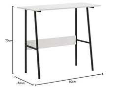 DeckUp Eden Home Engineered Wood Study Table and Office Desk (White, Matte Finish)