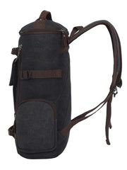 FUR JADEN Eco Friendly Travel 4 Compartment Laptop Backpack Made of Water Resistant Sustainable Canvas and Vegan Leather for Unisex for Travel Hiking Work (Coffee)