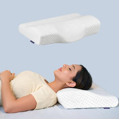 WELLGIVER Cervical Butterfly Pillow | Orthopedic Memory Foam for Neck & Shoulder Pain | Ergonomic Contour Design | Dual Height Support | Side Sleeper Pillow with Arm Rest - Pack of 1