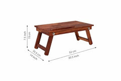Laptop Table, Laptop Table on Bed, Foldable Bed Desk with Side Cup Holder, Portable Lap Tray for Study and Work (Honey Finish)