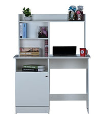 DeckUp Zeus Engineered Wood Study Table and Office Desk (Wotan Oak & White)