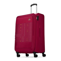 Aristocrat Duralite Set of 3 Soft Case (S+M+L) Trolley Bags, Red | 8-Wheels, Spacious, Zipper Expander, Front Pocket, Polyester Case, Combination Lock, Travel Luggage, 3-Year Global Warranty