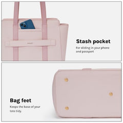 MOKOBARA Sunflower Tote 18L Laptop Bag 14 Inch Office Travel Handbag Beige | Stylish Purse College Girls Ladies Shoulder Bag Latest Waterproof Vegan Leather Tech Sleeve Luggage Strap Organizer Pocket