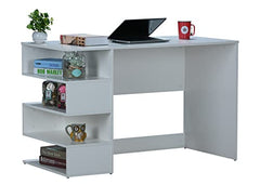 DeckUp Zeus Engineered Wood Study Table and Office Desk (Wotan Oak & White)