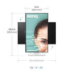 BenQ GW2790TC 27" (68.58cm) IPS 144Hz FHD Eye-Care Monitor |99% sRGB|1500:1 CR|USB-C(20W)| 2Wx2 Speakers|Height, Tilt, Pivott,Swivel| Ultrathin Bezel| HDMI |DP| AMD FreeSync|TÜV 4-Star(White)