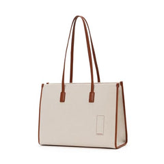 MOKOBARA Skye Tote 19L Laptop Bag 15 Inch Office Travel Handbag Beige | Stylish Purse College Girls Ladies Shoulder Bag Latest Waterproof Vegan Leather Tech Sleeve Luggage Strap Organizer Pocket