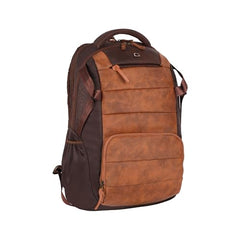 Gear Aspire 3 19"/35L Large Faux Leather Water Resistant Laptop Backpack | Casual Backpack | Daypack | Travel Backpack | College Bag For Men/Women (Brown - Brown)