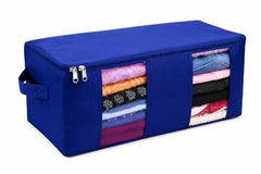 VR ATULIT BY CHOOSY 12 Flap Saree Bag | Clothes Storage Bag for Sarees, Blankets | Large Storage Bag for Clothes with Transparent Zip Covers | Foldable Quilted Bag Organizer with Handle for Wardrobe