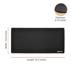 Amazon Basics Large Extended Computer Rectangular Mouse Pad, 16.7 x 35.7 inch, Black