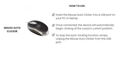 Mouse Auto Clicker Undetectable Plug and Play No Software Needed 48 Clicks Every 5 Seconds Continuous Clicking Ideal for Gaming Compatible with All Operating Systems USB