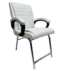 RATISON Special Director Principal Manager Office Visitor with arm Rest with Double Pipe Frame and Cushioned seat Back (2, Black, Double Pipe Frame)