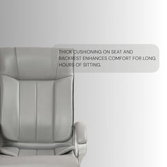 INNOWIN Profit High Back Orthopedic Boss Chair with 3 Year Limited Warranty | Leatherette Office Chair | Ergonomic Executive Chair with Spacious Cushioned Seat | Heavy Duty Metal Base | Grey