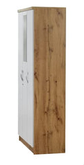 DeckUp Plank Cove 3-Door Engineered Wood Wardrobe with Mirror (Wotan Oak and White, Matte Finish)