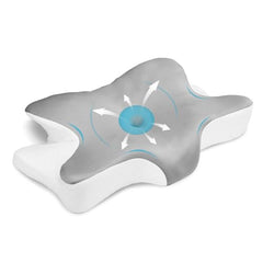 WELLGIVER Cervical Butterfly Pillow | Orthopedic Memory Foam for Neck & Shoulder Pain | Ergonomic Contour Design | Dual Height Support | Side Sleeper Pillow with Arm Rest - Pack of 1
