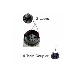 Stainless Steel Combo (Mini 180 Ml & 250 Ml) Jar Set one for Mixer Grinder, Compatibility with all mixer grinders with 2 slots of jar fitting with 4 teeth coupler