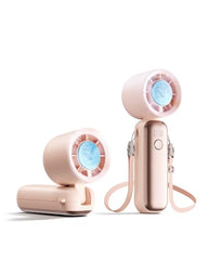 Gaiatop Portable Turbo Handheld Fan with Ice Cooler,Powerful High-Speed Foldable Hand Fan With 100 Speed Adjustable,4800mAh Rechargeable Personal Fans Gift for Travel Indoor Outdoor Use (Light pink)