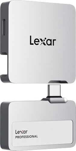 Lexar 1TB Professional Go Portable SSD, Supports Apple ProRes, Up to 1050MB/s Read & 1000MB/s Write, USB 3.2 Gen 2, Rugged, Compatible with iPhone 15 Series, PC & Mac (LSL400X001T-RNSNU)