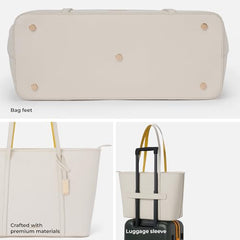 MOKOBARA Astrid Tote 22L Laptop Bag 16 Inch Office Travel Handbag Beige