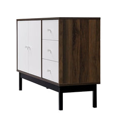 DeckUp Sage Engineered Wood Sideboard/Buffet Counter/Storage Unit (Walnut & White, Matte Finish)