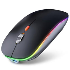 Offbeat Dash 2.4GHz Wireless + Bluetooth 5.1 +5.0 Mouse, Multi-Device Tripel Mode Type C Rechargeable Silent Click Buttons Wireless Bluetooth Mouse 3 Adjustable DPI, Works on 3 Devices (Silver)
