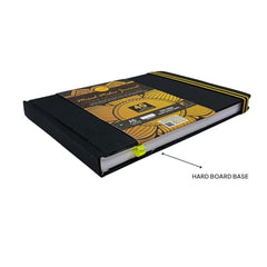 Zen Sangam - Portrait A4 Artists' 230GSM, (80 Pages) Mixed Media Art Journal - Sketch Book Stitched HardBound - Acid Free Cartridge Paper, Size (29.7cm x 21cm) Pencils,Chalk,Oil Pastels,Crayons-Black