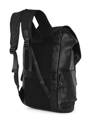 FUR JADEN 1 Compartment Vegan Leather Stylish Casual Laptop 22 Litre Backpack For Men Women College Office Professionals (Shades of Grey)