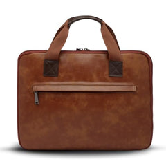 VISMIINTREND Laptop Leather Bag for Man | Coffee Brown