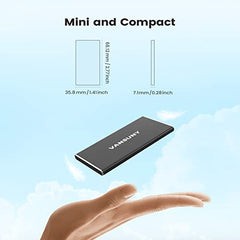 Vansuny External SSD USB 3.1 550MB/s High-Speed Read Write Portable SSD External Hard Drive USB C Mobile Solid State Drive (1TB, Black)