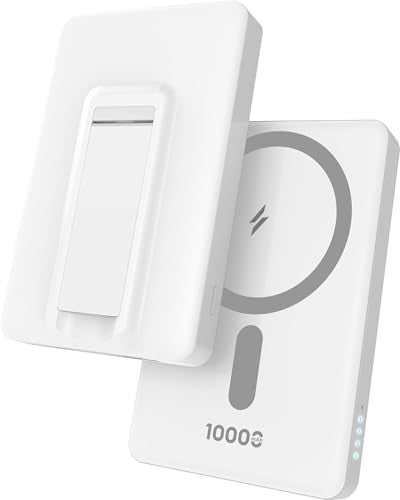 10000mAh Magnetic Wireless Power Bank Sylaris Magpro for iPhone 17/16/15/14/13/12 Series Type C Fast Charging Lithium Polymer Battery (Input & Output) 15w Wireless & Mag-Safe - White