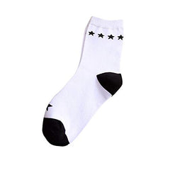 SYGA 2 Pair Black and White Coloured Daily Use Assorted Pattern Casual Socks for Women(Assorted)