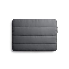 DailyObjects Large Stria Portable Laptop Sleeve | Durable Polyester |Compatible with Laptop/MacBook Air/Pro Upto 16 Inch |Lightweight Water Resistant Fabric |Padded Compartment with Zip Closure- Grey