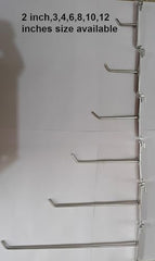 Q1 Beads 12 Pcs 4 inch Stainless Steel Gridwall Panel/Mesh/Jali/Grid Display Hook Hanger for Showroom, Mobile Shops,Supermarket Hanging in Garment & Grocery Shops etc.(Chrome) (4 inches)