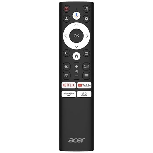 SV Remote Control Compatible with Acer 139 cm (55 inches) Advanced I Series 4K Ultra HD Smart LED Google TV, AR55GR2851UDFL (Black) (Please Match The Image with Your Old Remote) Without Voice
