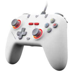 EvoFox Elite S Advanced Wired Gaming Controller for PC, 1000Hz Polling Rate, Hall Effect Joysticks, Programmable Macro Buttons, Sniper Mode & Turbo Mode, Dual Vibration, RGB Lighting, 1.8m Cable, Grey