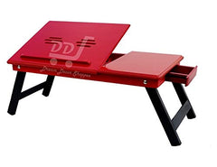 DDS Dream Decor Shoppee Wood Portable Laptop Table Adjustable Height With 1 Drawer (Blue)