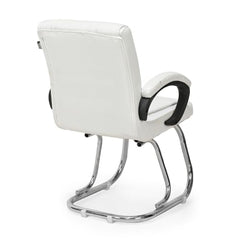 KITHANIA Executive Office Home Study Chair Library Chair with Cushioned Arm Rest & Seat Back, Reception or Conference Room Seating, 100 Kgs Limit (2, Pink, Double Pipe Chrome Frame)