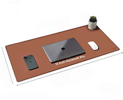 V-CUBE DESIGNS Premium Vegan Leather Desk Mat 90X45cm 2.4mm Thick&Padded|Laptop Mat/Extended Mouse Pad/Stitched, Reversible, Sturdy Deskspread with High Tear/Peel Strength|Anti-Slip,Splash-Proof|Blue