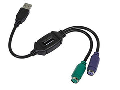 Monoprice PS/2 Keyboard/Mouse to USB Converter Adapter, Black (110934)