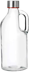 Amazon Brand - Solimo Silica Glass Bottle with Flip Cap, 1 Litre, Set of 4, Transparent